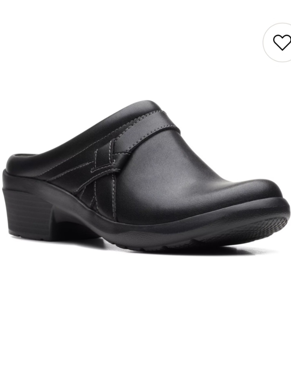 Clarks Angie Mist Comfort Slip On Leather Mules Loafers Black Womens Size 11